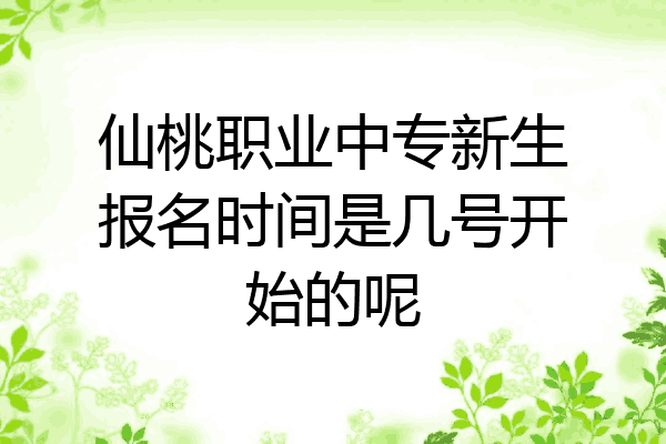 仙桃职业中专新生报名时间是几号开始的呢