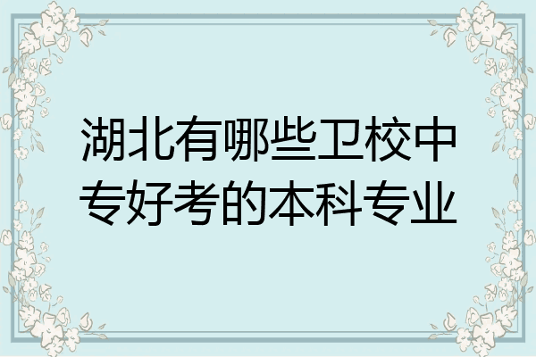 湖北有哪些卫校中专好考的本科专业