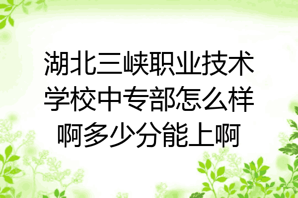 湖北三峡职业技术学校中专部怎么样啊多少分能上啊
