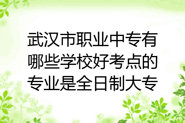 武汉市职业中专有哪些学校好考点的专业是全日制大专