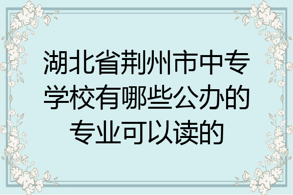 湖北省荆州市中专学校有哪些公办的专业可以读的