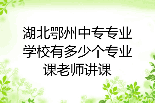 湖北鄂州中专专业学校有多少个专业课老师讲课
