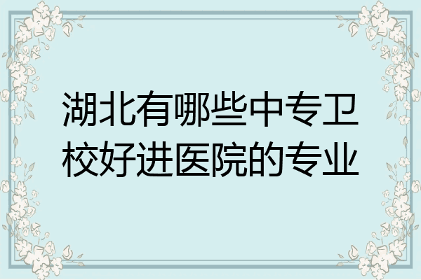 湖北有哪些中专卫校好进医院的专业