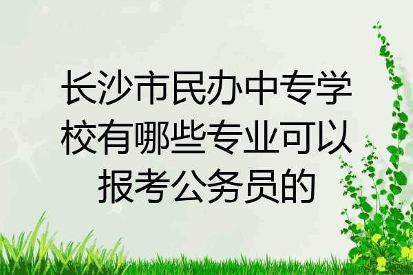 长沙市民办中专学校有哪些专业可以报考公务员的