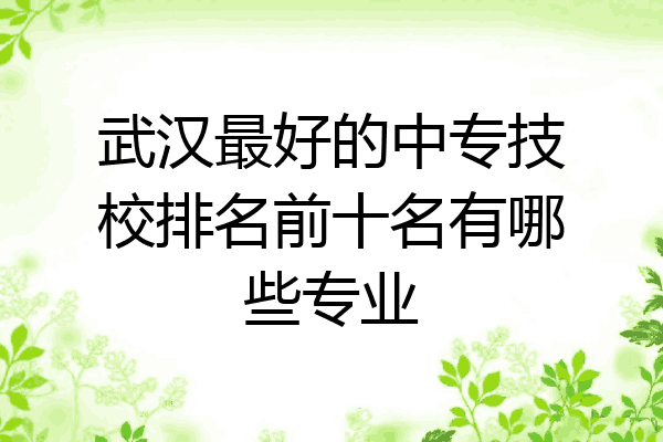 武汉最好的中专技校排名前十名有哪些专业