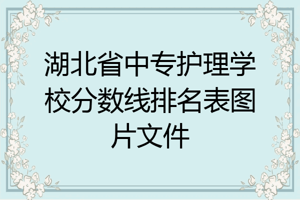 湖北省中专护理学校分数线排名表图片文件