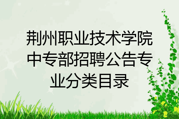 荆州职业技术学院中专部招聘公告专业分类目录
