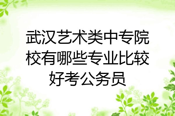 武汉艺术类中专院校有哪些专业比较好考公务员