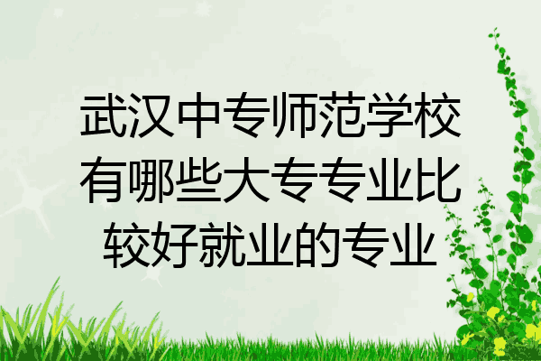 武汉中专师范学校有哪些大专专业比较好就业的专业