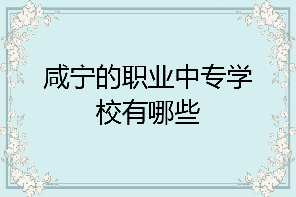 咸宁的职业中专学校有哪些