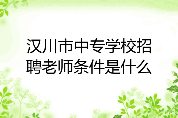 汉川市中专学校招聘老师条件是什么