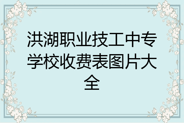 洪湖职业技工中专学校收费表图片大全