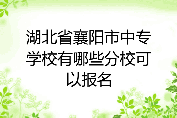 湖北省襄阳市中专学校有哪些分校可以报名