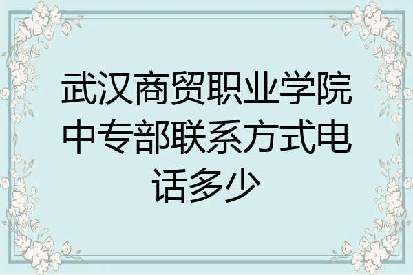 武汉商贸职业学院中专部联系方式电话多少