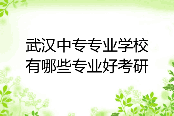 武汉中专专业学校有哪些专业好考研