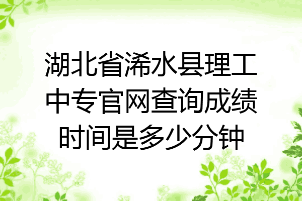 湖北省浠水县理工中专官网查询成绩时间是多少分钟