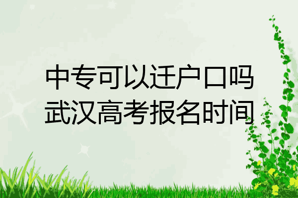 中专可以迁户口吗武汉高考报名时间