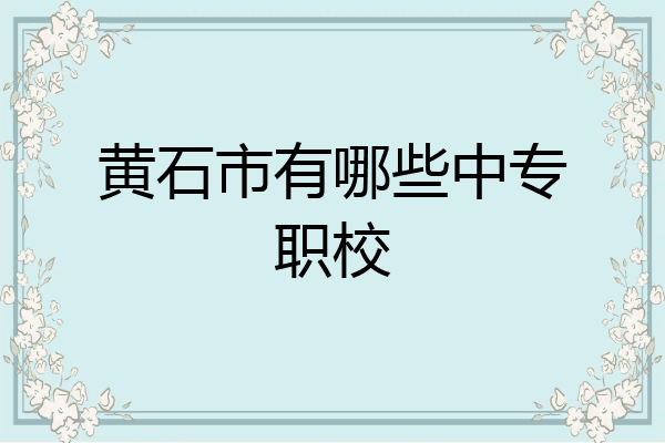黄石市有哪些中专职校