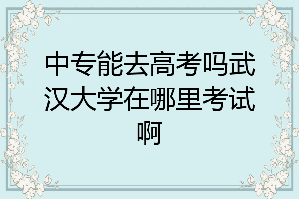中专能去高考吗武汉大学在哪里考试啊