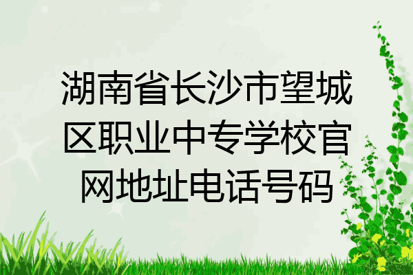 湖南省长沙市望城区职业中专学校官网地址电话号码