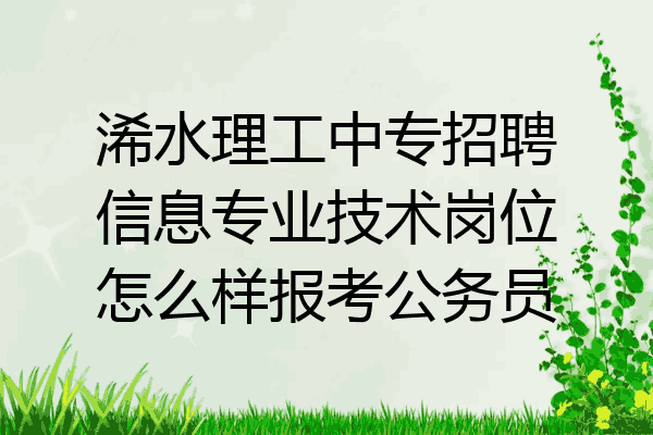 浠水理工中专招聘信息专业技术岗位怎么样报考公务员