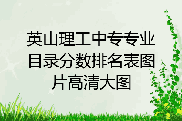 英山理工中专专业目录分数排名表图片高清大图