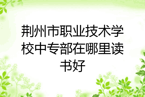 荆州市职业技术学校中专部在哪里读书好