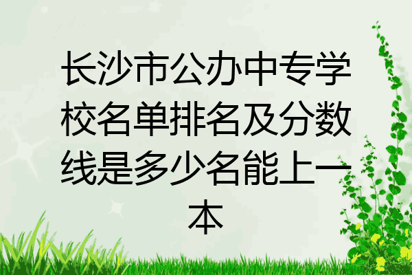 长沙市公办中专学校名单排名及分数线是多少名能上一本