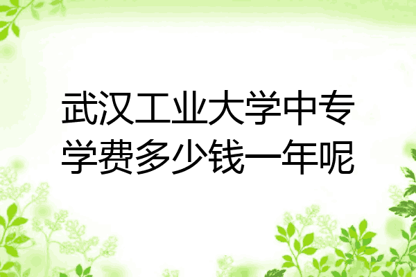 武汉工业大学中专学费多少钱一年呢