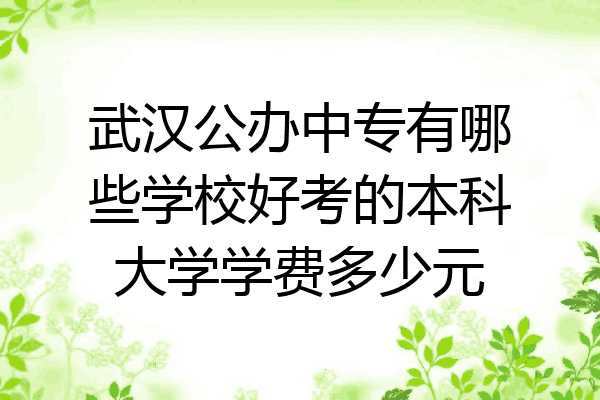 武汉公办中专有哪些学校好考的本科大学学费多少元