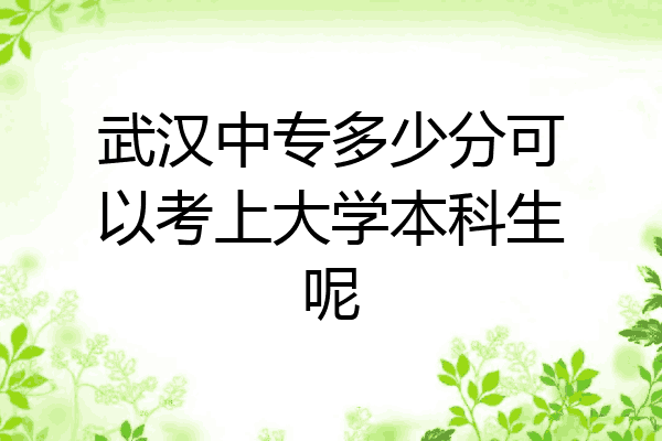 武汉中专多少分可以考上大学本科生呢