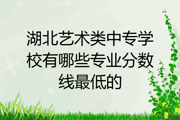 湖北艺术类中专学校有哪些专业分数线最低的