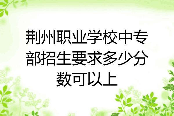 荆州职业学校中专部招生要求多少分数可以上