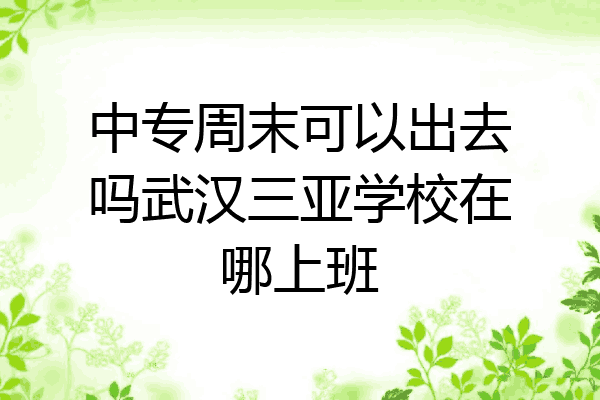 中专周末可以出去吗武汉三亚学校在哪上班