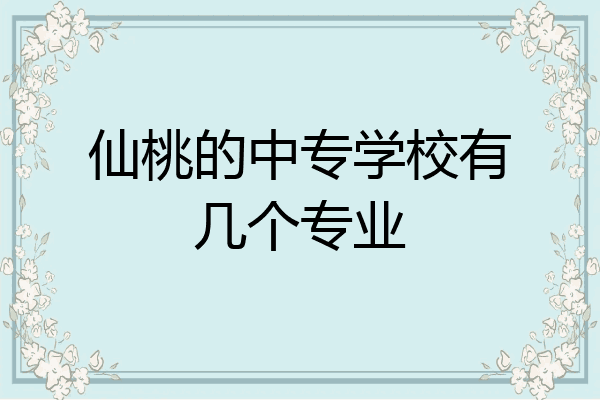 仙桃的中专学校有几个专业