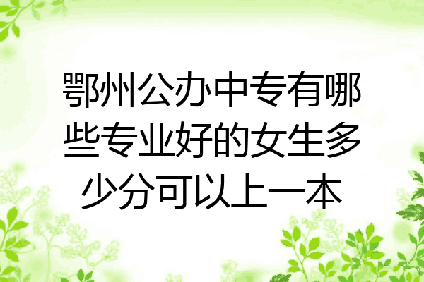 鄂州公办中专有哪些专业好的女生多少分可以上一本
