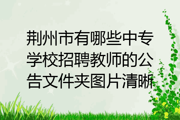 荆州市有哪些中专学校招聘教师的公告文件夹图片清晰