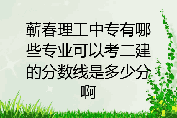 蕲春理工中专有哪些专业可以考二建的分数线是多少分啊