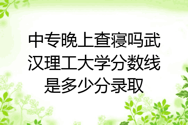 中专晚上查寝吗武汉理工大学分数线是多少分录取