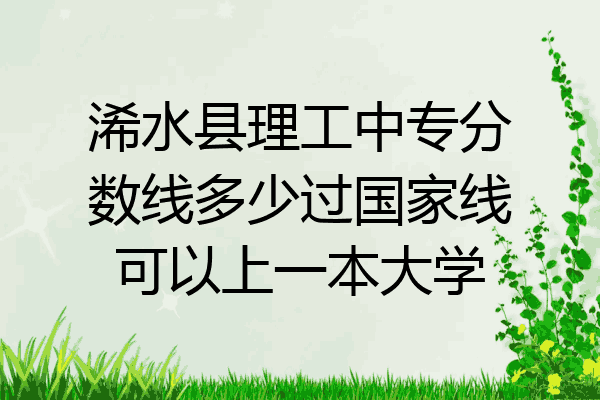浠水县理工中专分数线多少过国家线可以上一本大学