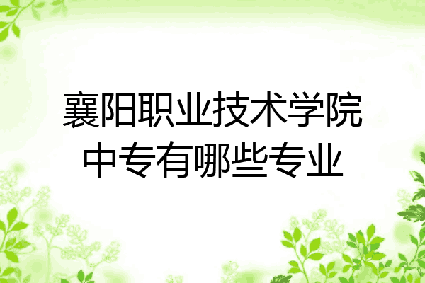 襄阳职业技术学院中专有哪些专业
