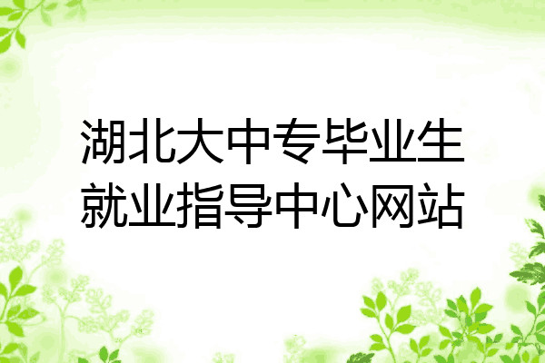 湖北大中专毕业生就业指导中心网站