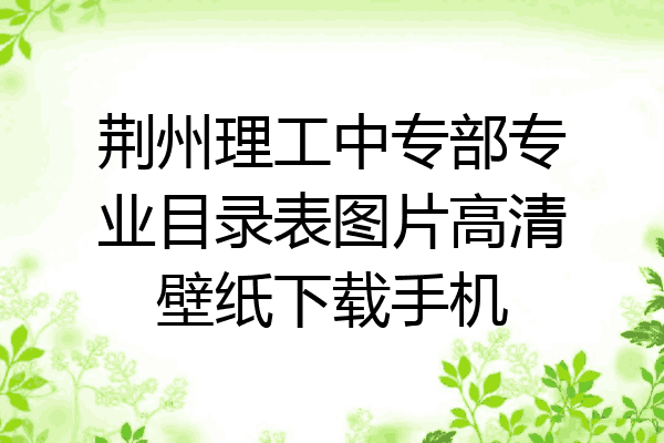 荆州理工中专部专业目录表图片高清壁纸下载手机