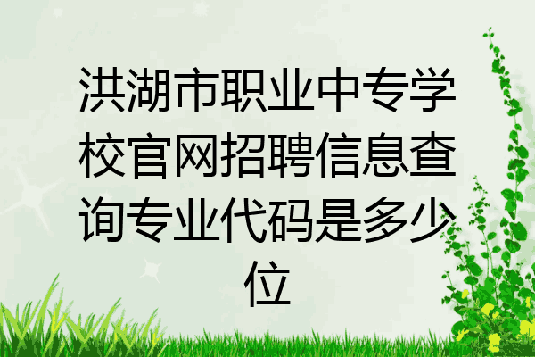 洪湖市职业中专学校官网招聘信息查询专业代码是多少位