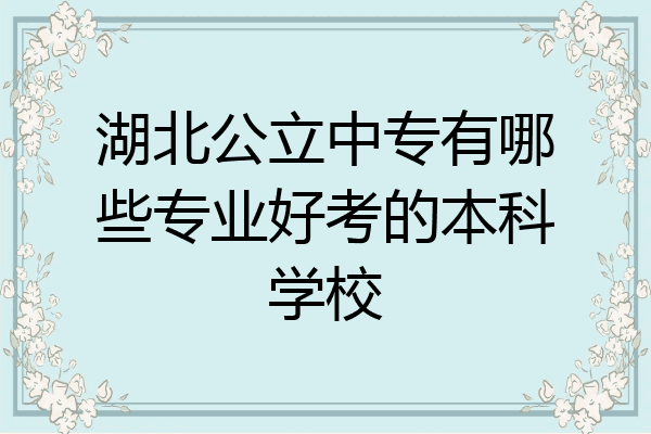 湖北公立中专有哪些专业好考的本科学校