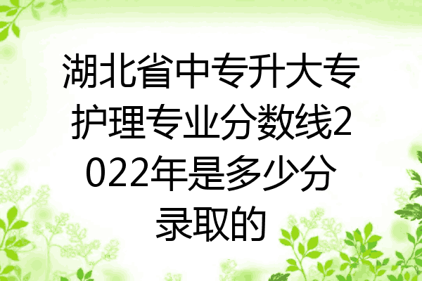 湖北省中专升大专护理专业分数线2022年是多少分录取的