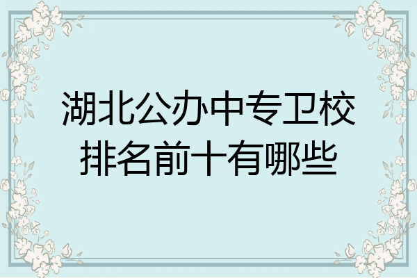 湖北公办中专卫校排名前十有哪些