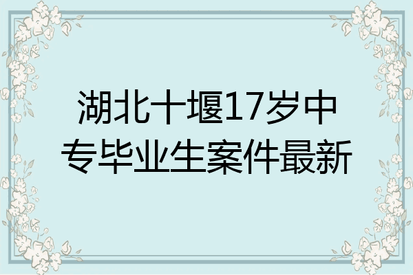 湖北十堰17岁中专毕业生案件最新
