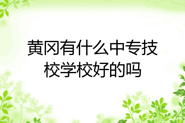 黄冈有什么中专技校学校好的吗