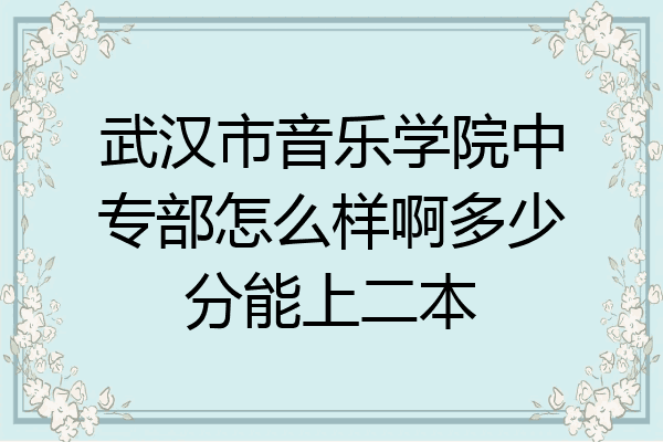 武汉市音乐学院中专部怎么样啊多少分能上二本